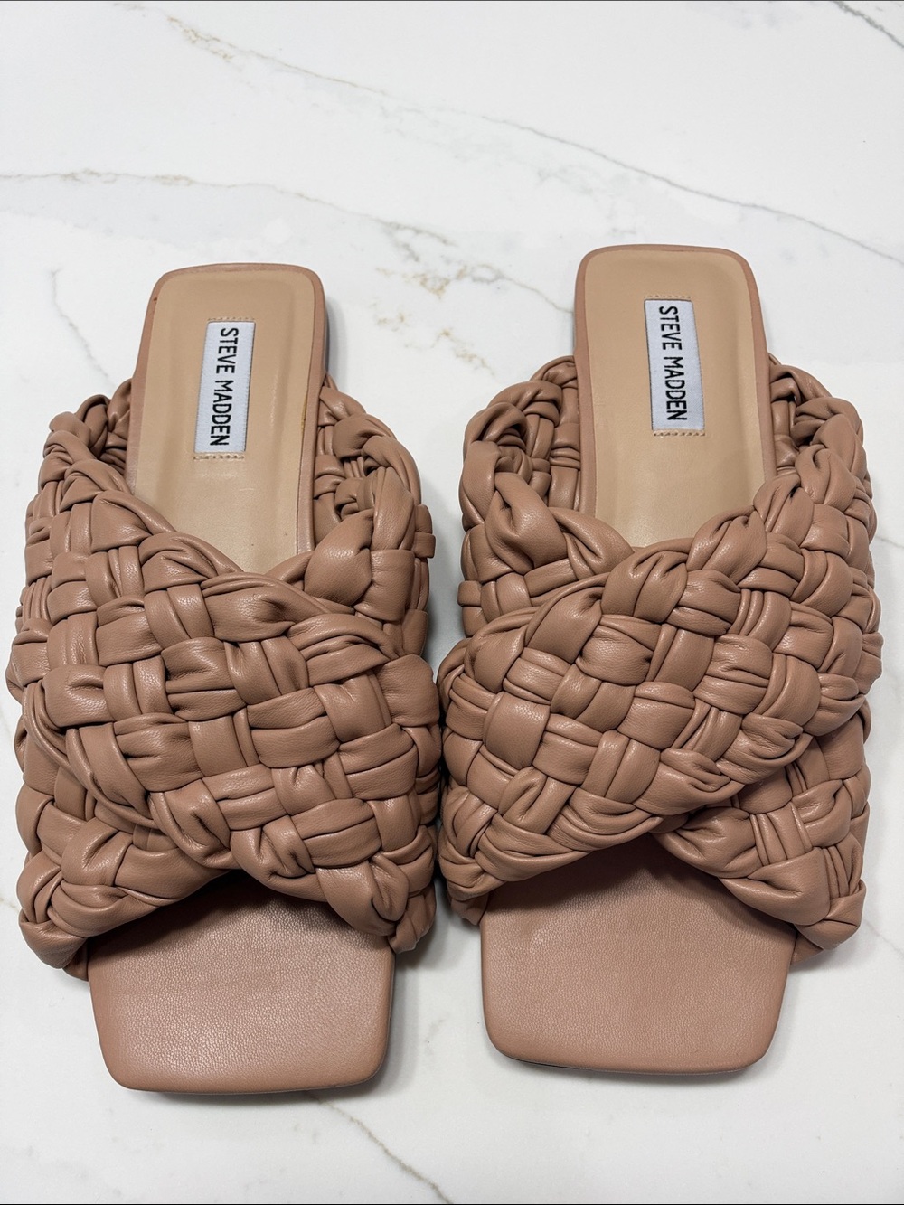 Steve Madden Braided Slide Mules in Taupe